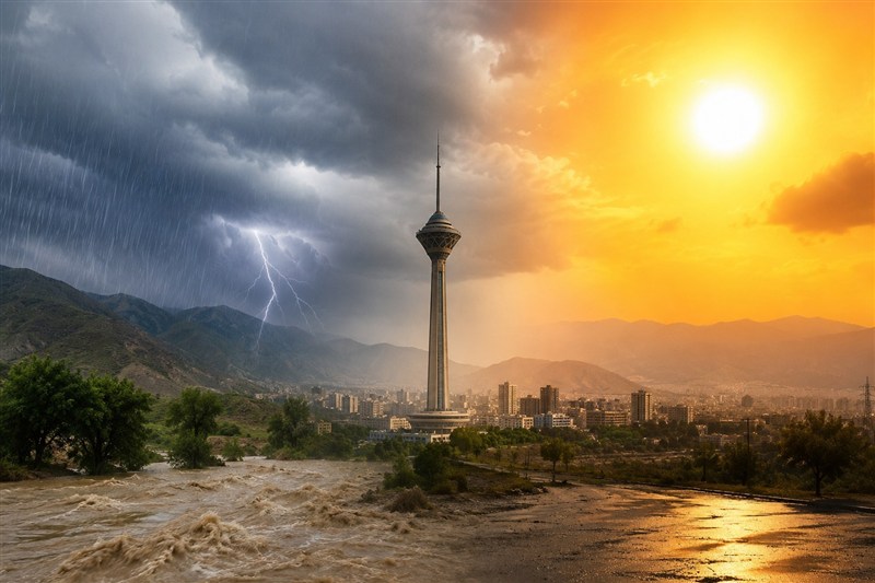 تداوم بارش در سواحل شمالی/بیشینه دما 36 درجه‌ای در تهران